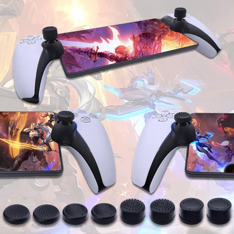 Sunmike PS Portal Thumb Grips Caps, Full Protection Analog Stick Cover Silicone Joystick Caps Anti-Scratch & Anti-Slip Thumbstick Replacement Covers for PS Portal Accessories 8 Pcs in 4 Size - Black - Image 3